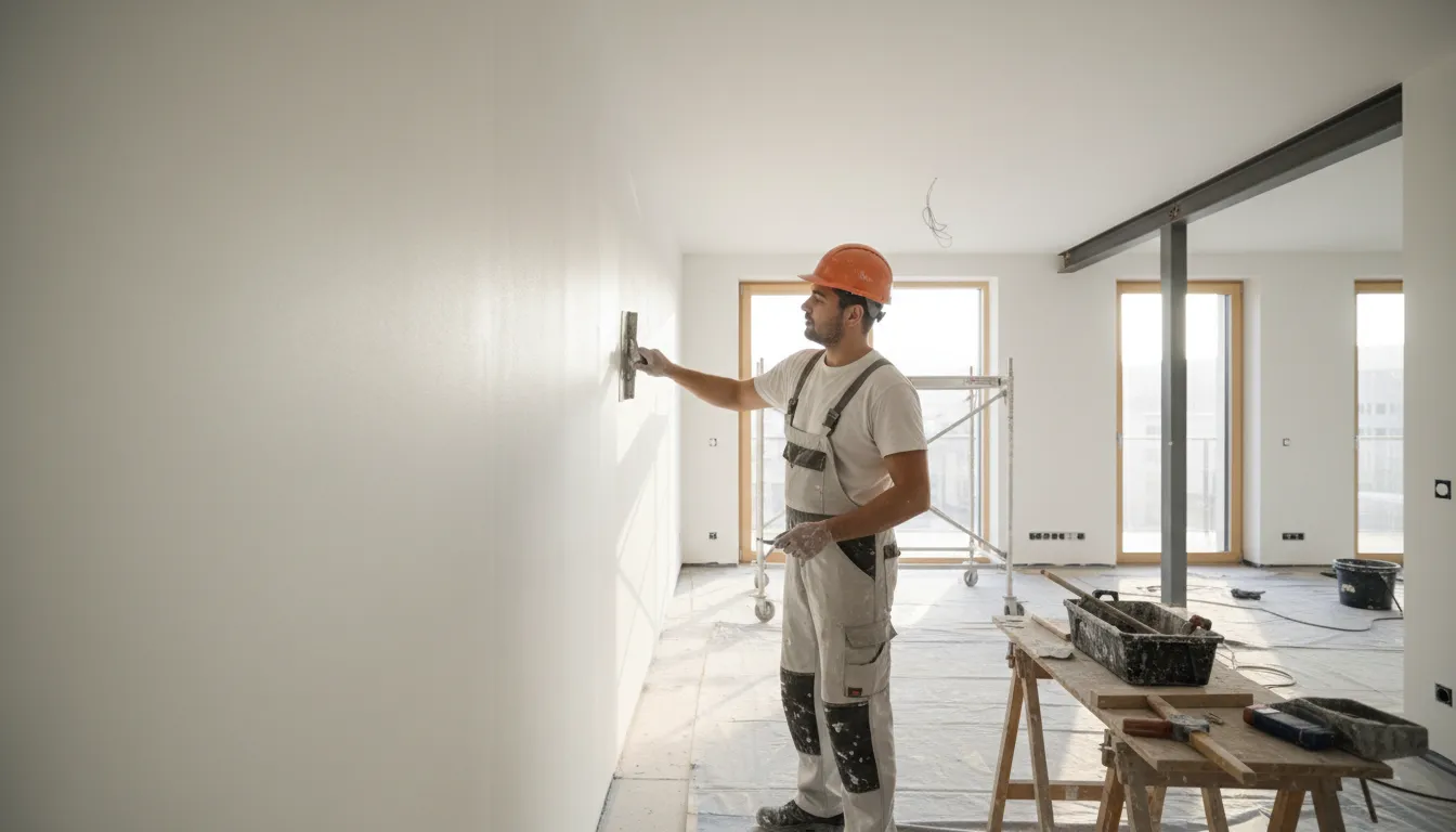 Gipserarbeiten an Innenwand in Winterthur